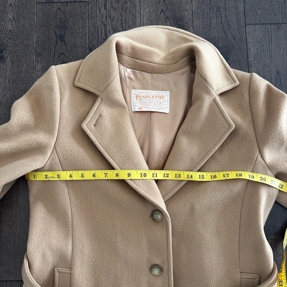 Pendleton 100% Virgin Wool Long Coat in Tan - Picture 5 of 10